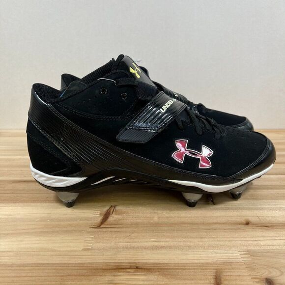 Under Armour Pursuit II 2 Football cleats 2010 Mens 10 Black white team Color - Picture 1 of 11